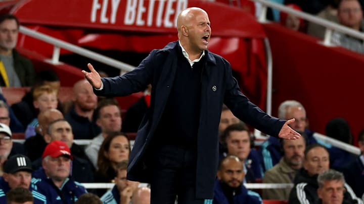 Slot was shown a yellow card at Arsenal Slot was shown a yellow card at Arsenal