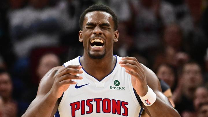 May 11, 2026; Cleveland, Ohio, USA; Detroit Pistons center Jalen Duren (0) reacts after a play against the Cleveland Cavaliers during the second half of game four in the second round of the 2026 NBA Playoffs at Rocket Arena. Mandatory Credit: Ken Blaze-Imagn Images May 11, 2026; Cleveland, Ohio, USA; Detroit Pistons center Jalen Duren (0) reacts after a play against the Cleveland Cavaliers during the second half of game four in the second round of the 2026 NBA Playoffs at Rocket Arena. Mandatory Credit: Ken Blaze-Imagn Images