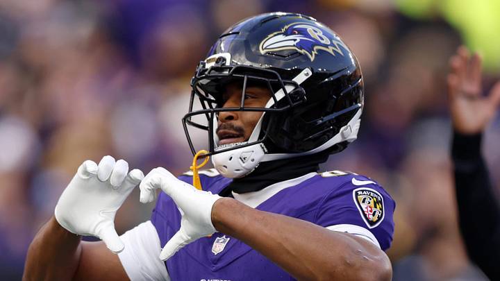 Dec 7, 2025; Baltimore, Maryland, USA; Baltimore Ravens tight end Isaiah Likely (80) reacts after scoring a touchdown against the Pittsburgh Steelers during the second half at M&T Bank Stadium. Mandatory Credit: Peter Casey-Imagn Images