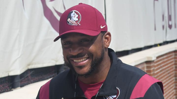 Florida State football and coaches players arrive for the fifth FSU spring football practice of the 2023 season on Thursday, March 23.

Patrick Surtain 1 Of 1