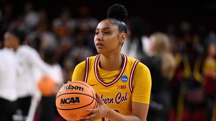 Mar 24, 2025; Los Angeles, California, USA; USC Trojans guard JuJu Watkins (12) during pregame warmups before an NCAA Tournament second round game against the Mississippi State Bulldogs at Galen Center. Mandatory Credit: Robert Hanashiro-Imagn Images Mar 24, 2025; Los Angeles, California, USA; USC Trojans guard JuJu Watkins (12) during pregame warmups before an NCAA Tournament second round game against the Mississippi State Bulldogs at Galen Center. Mandatory Credit: Robert Hanashiro-Imagn Images