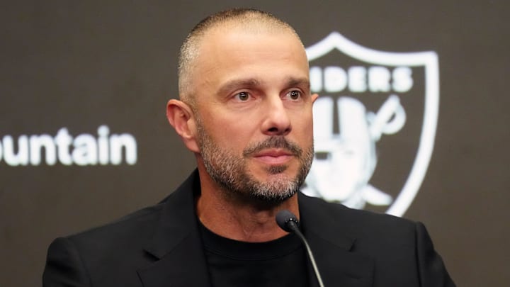 Las Vegas Raiders general manager John Spytek at a press conference.