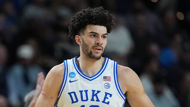 Mar 19, 2026; Greenville, SC, USA; Duke Blue Devils forward Cameron Boozer (12) reacts Siena Saints in the first half during a first round game of the men's 2026 NCAA Tournament at Bon Secours Wellness Arena. Mandatory Credit: Jim Dedmon-Imagn Images