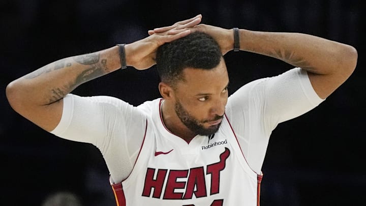 Jan 6, 2026; Minneapolis, Minnesota, USA; Miami Heat guard Norman Powell (24) pauses after a foul by the Minnesota Timberwolves in the first quarter at Target Center. Mandatory Credit: Bruce Kluckhohn-Imagn Images Jan 6, 2026; Minneapolis, Minnesota, USA; Miami Heat guard Norman Powell (24) pauses after a foul by the Minnesota Timberwolves in the first quarter at Target Center. Mandatory Credit: Bruce Kluckhohn-Imagn Images