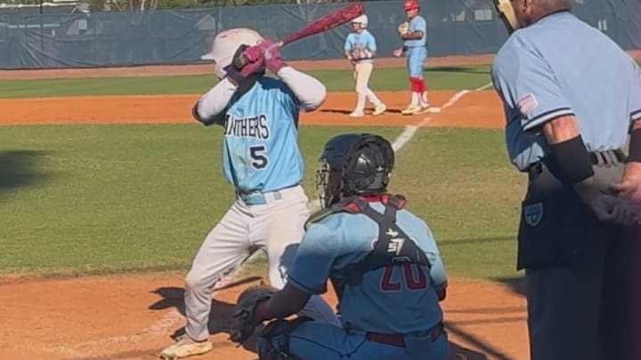 Jon Mora Jr. of Somerset Academy belted a home run at Chaminade-Madonna and added a second homer later in the week