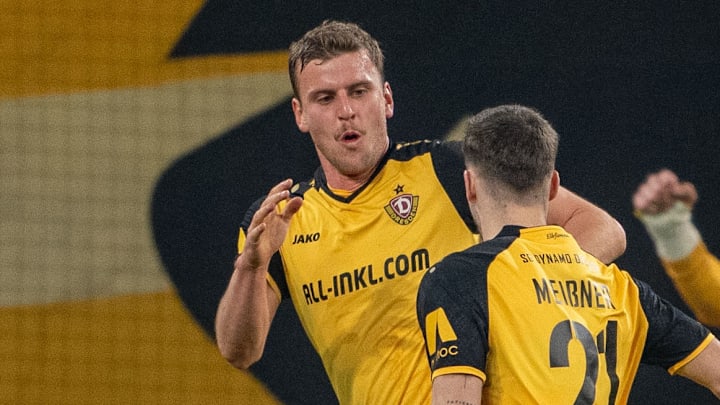 Christoph Daferner jubelt für Dynamo Dresden Christoph Daferner jubelt für Dynamo Dresden