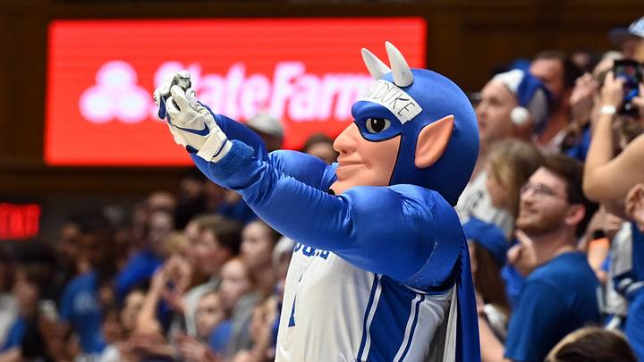 Duke basketball mascot in Cameron Indoor Stadium. Mandatory Credit: Rob Kinnan-Imagn Images Duke basketball mascot in Cameron Indoor Stadium. Mandatory Credit: Rob Kinnan-Imagn Images