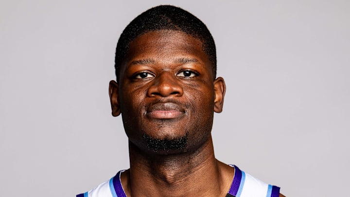 Sep 29, 2025; Salt Lake City, UT, USA; Utah Jazz center Mo Bamba poses for a portrait during the Media Day at Redman Studios. Mandatory Credit: Utah Jazz via Imagn Images