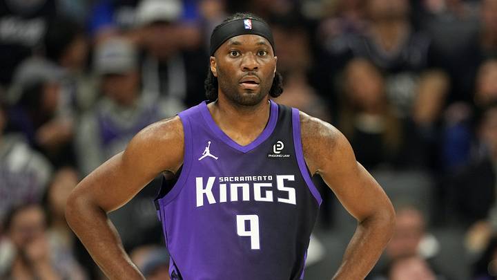 Apr 3, 2026; Sacramento, California, USA; Sacramento Kings forward Precious Achiuwa (9) during the first quarter against the New Orleans Pelicans at Golden 1 Center. Mandatory Credit: Darren Yamashita-Imagn Images Apr 3, 2026; Sacramento, California, USA; Sacramento Kings forward Precious Achiuwa (9) during the first quarter against the New Orleans Pelicans at Golden 1 Center. Mandatory Credit: Darren Yamashita-Imagn Images