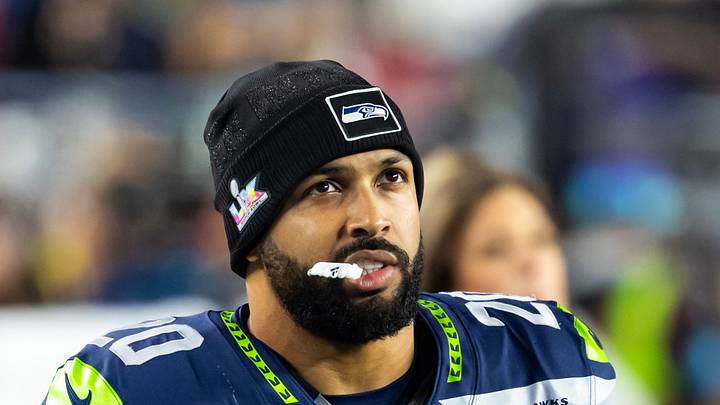 Seattle Seahawks safety Julian Love on the sidelines. Seattle Seahawks safety Julian Love on the sidelines.