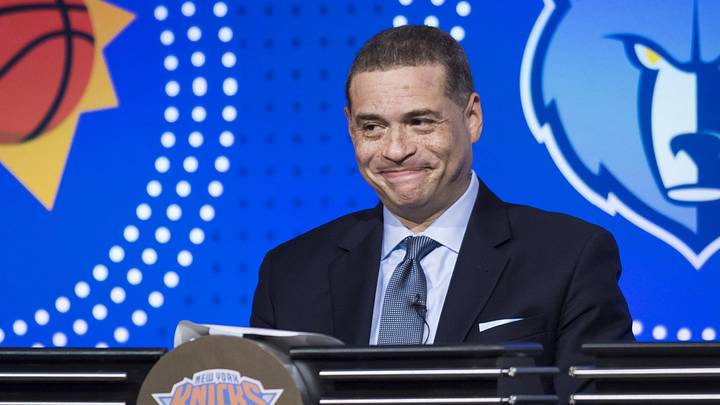 May 15, 2018; Chicago, IL, USA; New York Knicks General Manager Scott Perry during the 2018 NBA Draft Lottery at the Palmer House Hilton. May 15, 2018; Chicago, IL, USA; New York Knicks General Manager Scott Perry during the 2018 NBA Draft Lottery at the Palmer House Hilton.