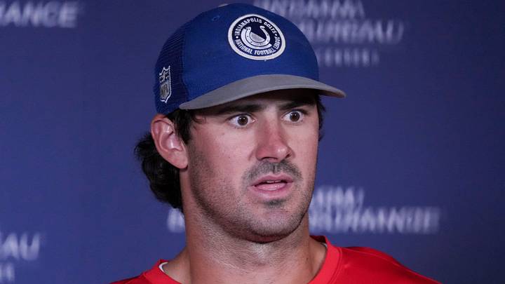Indianapolis Colts quarterback Daniel Jones speaks to the media Indianapolis Colts quarterback Daniel Jones speaks to the media