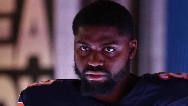 Oct 19, 2025; Chicago, Illinois, USA; Chicago Bears cornerback Tyrique Stevenson (29) takes the field before the game against the New Orleans Saints at Soldier Field. Oct 19, 2025; Chicago, Illinois, USA; Chicago Bears cornerback Tyrique Stevenson (29) takes the field before the game against the New Orleans Saints at Soldier Field.