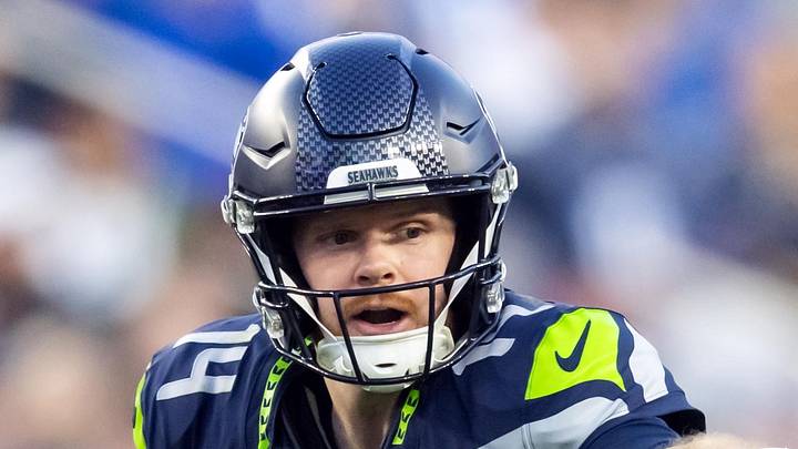 Seattle Seahawks quarterback Sam Darnold calls a play