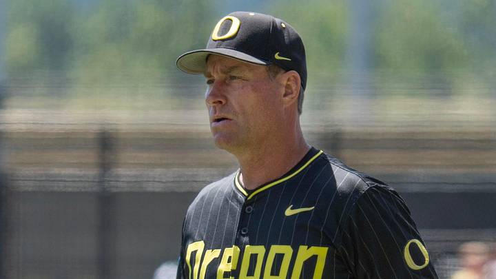 Oregon baseball coach Mark Wasikowski before the game against Cal Poly at PK Park. Oregon baseball coach Mark Wasikowski before the game against Cal Poly at PK Park.