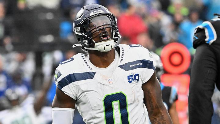 Dec 28, 2025; Charlotte, North Carolina, USA; Seattle Seahawks defensive end DeMarcus Lawrence (0) reacts against the Carolina Panthers during the fourth quarter at Bank of America Stadium. Mandatory Credit: Bob Donnan-Imagn Images Dec 28, 2025; Charlotte, North Carolina, USA; Seattle Seahawks defensive end DeMarcus Lawrence (0) reacts against the Carolina Panthers during the fourth quarter at Bank of America Stadium. Mandatory Credit: Bob Donnan-Imagn Images