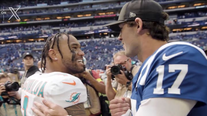 Tua Tagovailoa still gave Daniel Jones his flowers after a tough Dolphins loss to the Colts.