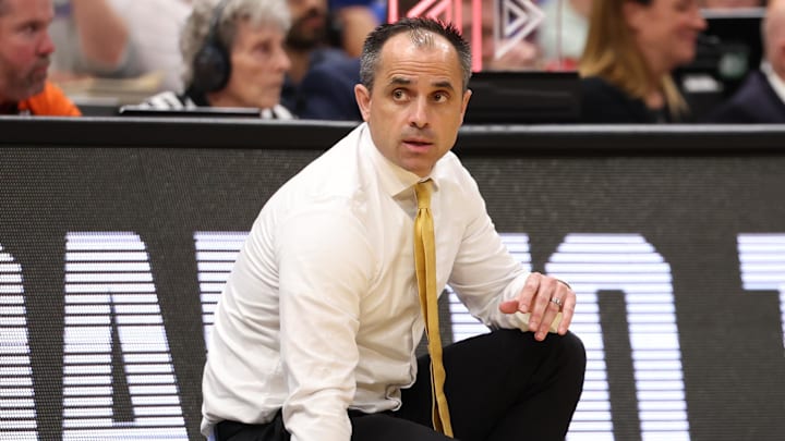 Mar 20, 2026; Tampa, FL, USA; Iowa Hawkeyes head coach Ben McCollum looks on during the second half against the Clemson Tigers during a first round game of the men's 2026 NCAA Tournament at Benchmark International Arena. Mandatory Credit: Matt Pendleton-Imagn Images Mar 20, 2026; Tampa, FL, USA; Iowa Hawkeyes head coach Ben McCollum looks on during the second half against the Clemson Tigers during a first round game of the men's 2026 NCAA Tournament at Benchmark International Arena. Mandatory Credit: Matt Pendleton-Imagn Images
