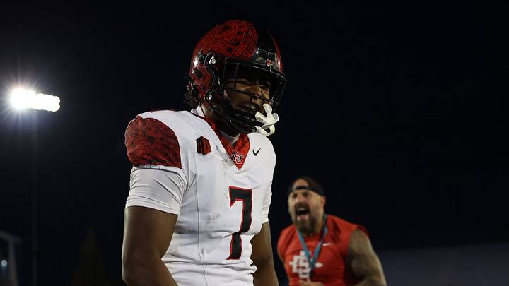 San Diego State Aztecs running back Lucky Sutton (7). San Diego State Aztecs running back Lucky Sutton (7).