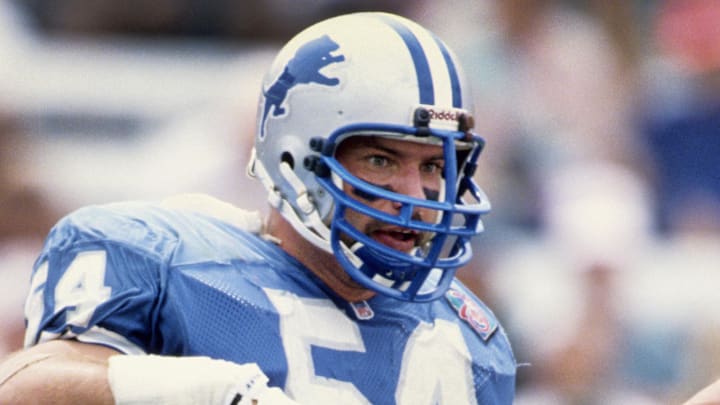 Detroit Lions linebacker Chris Spielman (54). Detroit Lions linebacker Chris Spielman (54).