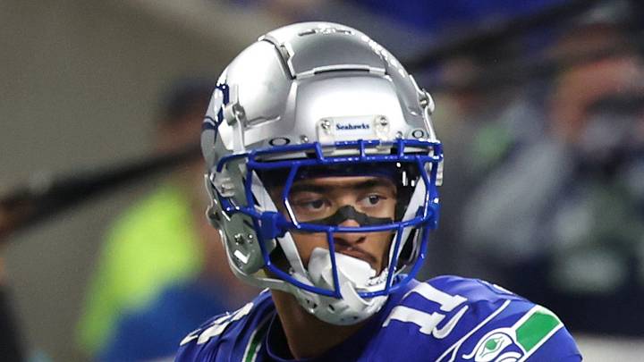 Seattle Seahawks wide receiver Jaxon Smith-Njigba lines up against the Kansas City Chiefs. Seattle Seahawks wide receiver Jaxon Smith-Njigba lines up against the Kansas City Chiefs.