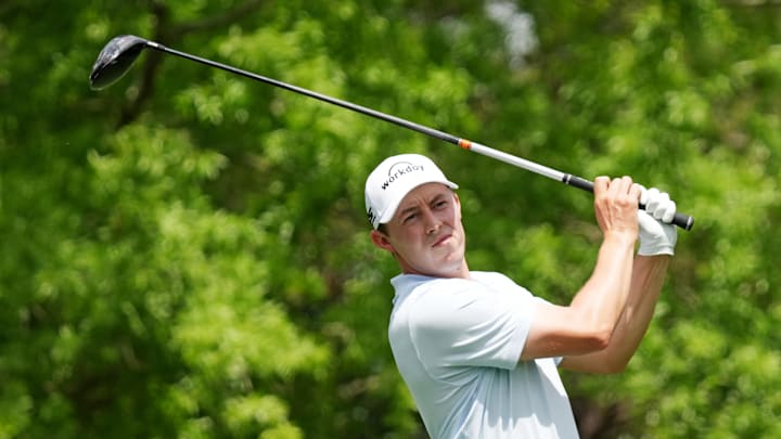 Matt Fitzpatrick sits at T8 on the leaderboard at the 2025 Masters after an eagle on the par-5 second. 