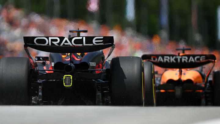 Max Verstappen of the Netherlands driving the (1) Oracle Red Bull Racing RB20 on track during practice ahead of the F1 Grand Prix of Austria at Red Bull Ring on June 28, 2024 in Spielberg, Austria.