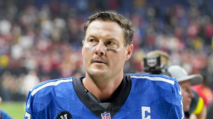 Indianapolis Colts quarterback Philip Rivers leaves the field