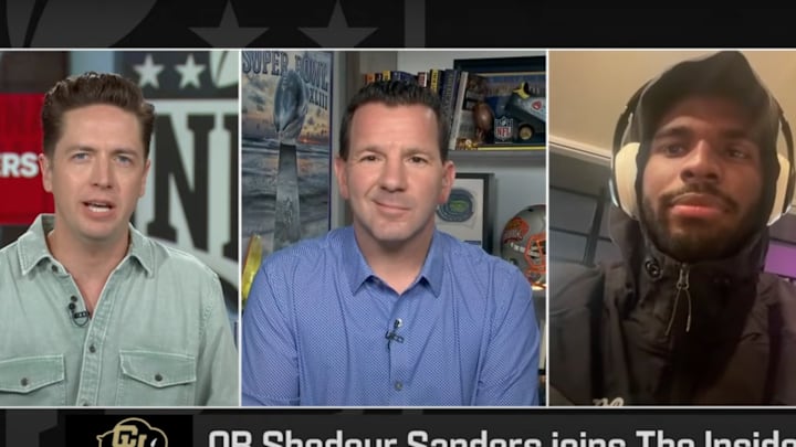 Shedeur Sanders is interviewed on NFL Network's 'The Insiders.'