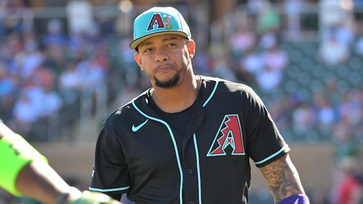 Feb 22, 2026; Salt River Pima-Maricopa, Arizona, USA; Arizona Diamondbacks second baseman Ketel Marte (4) heads off the field after the third inning against the Los Angeles Angels at Salt River Fields at Talking Stick. Mandatory Credit: Jayne Kamin-Oncea-Imagn Images Feb 22, 2026; Salt River Pima-Maricopa, Arizona, USA; Arizona Diamondbacks second baseman Ketel Marte (4) heads off the field after the third inning against the Los Angeles Angels at Salt River Fields at Talking Stick. Mandatory Credit: Jayne Kamin-Oncea-Imagn Images