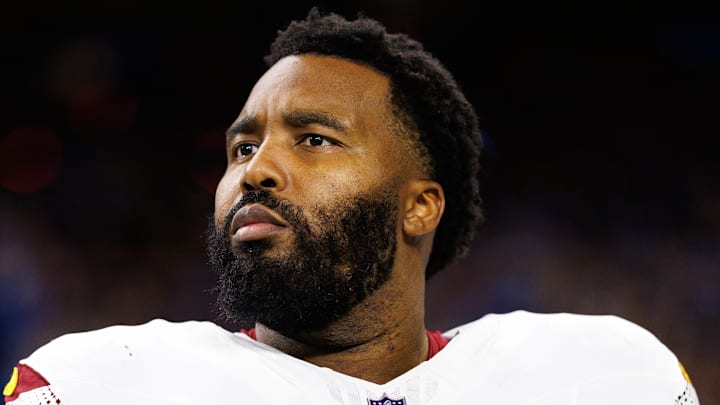 Washington Commanders offensive lineman Trent Scott Washington Commanders offensive lineman Trent Scott