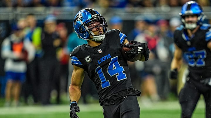 Detroit Lions wide receiver Amon-Ra St. Brown (14). Detroit Lions wide receiver Amon-Ra St. Brown (14).