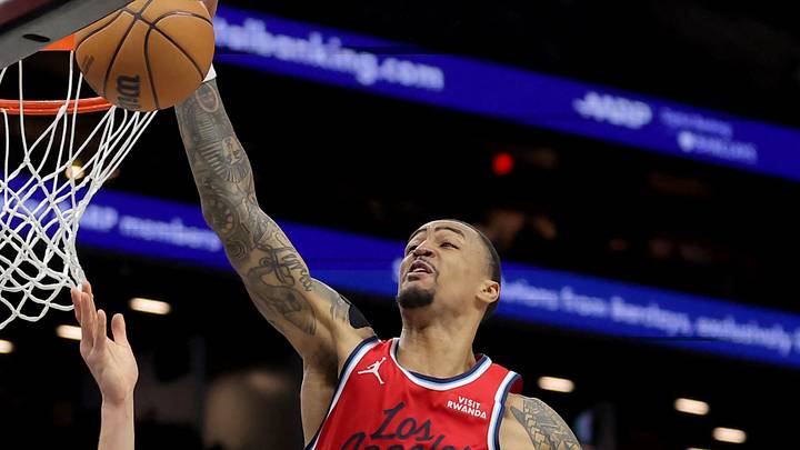 Jan 9, 2026; Brooklyn, New York, USA; Los Angeles Clippers forward John Collins (20) blocks a shot by Brooklyn Nets forward Michael Porter Jr. (17) during the third quarter at Barclays Center. Mandatory Credit: Brad Penner-Imagn Images Jan 9, 2026; Brooklyn, New York, USA; Los Angeles Clippers forward John Collins (20) blocks a shot by Brooklyn Nets forward Michael Porter Jr. (17) during the third quarter at Barclays Center. Mandatory Credit: Brad Penner-Imagn Images
