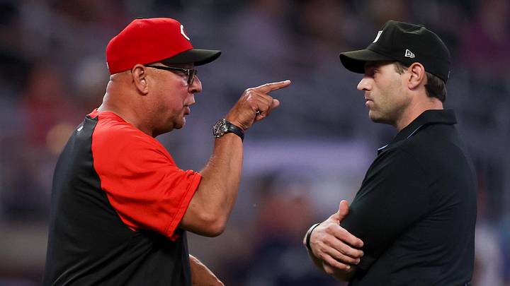 Cincinnati Reds manager Terry Francona (77) yells