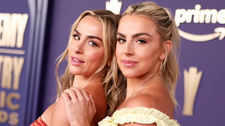 Hanna Cavinder and Haley Cavinder at the 59th Academy of Country Music Awards