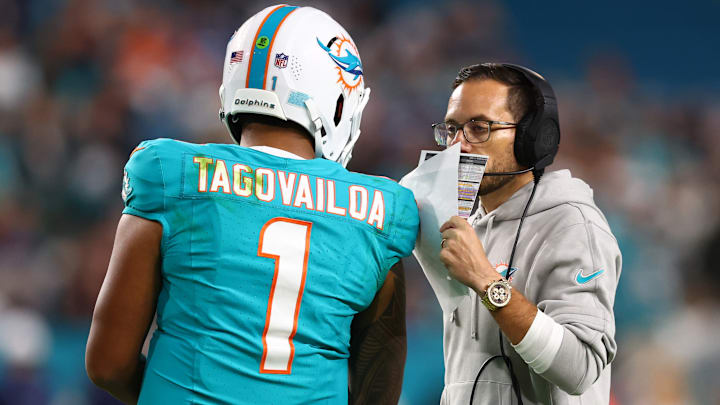Miami Dolphins QB Tua Tagovailoa and head coach Mike McDaniel