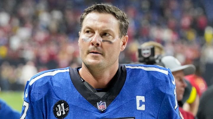 Indianapolis Colts quarterback Philip Rivers (17) leaves the field Monday, Dec. 22, 2025, after losing a game against the San Francisco 49ers at Lucas Oil Stadium in Indianapolis.