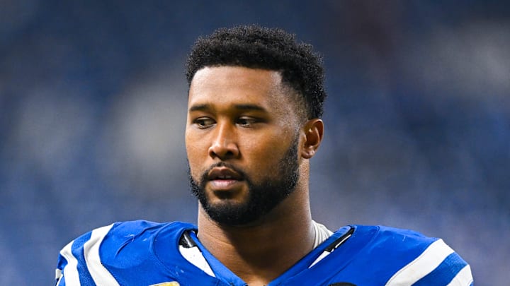 Indianapolis Colts' DeForest Buckner on the sidelines