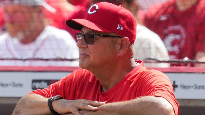 May 31, 2026; Cincinnati, Ohio, USA; Cincinnati Reds manager Terry Francona (77) watches from the dugout during the game against the Atlanta Braves at Great American Ball Park. Mandatory Credit: Aaron Doster-Imagn Images May 31, 2026; Cincinnati, Ohio, USA; Cincinnati Reds manager Terry Francona (77) watches from the dugout during the game against the Atlanta Braves at Great American Ball Park. Mandatory Credit: Aaron Doster-Imagn Images