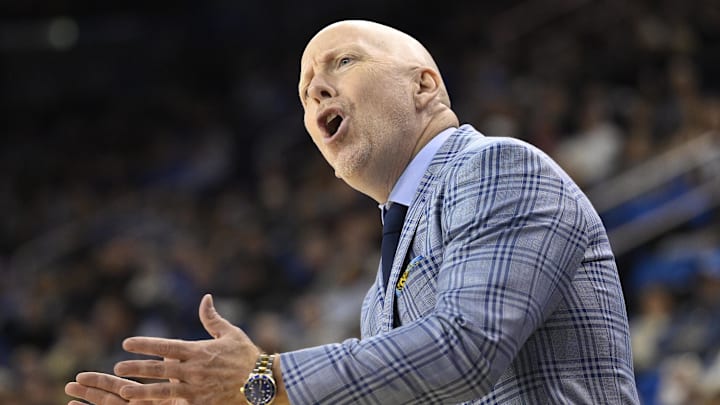 Feb 18, 2025; Los Angeles, California, USA; UCLA Bruins head coach Mick Cronin during the second half against the Minnesota Golden Gophers at Pauley Pavilion presented by Wescom. Mandatory Credit: Robert Hanashiro-Imagn Images Feb 18, 2025; Los Angeles, California, USA; UCLA Bruins head coach Mick Cronin during the second half against the Minnesota Golden Gophers at Pauley Pavilion presented by Wescom. Mandatory Credit: Robert Hanashiro-Imagn Images