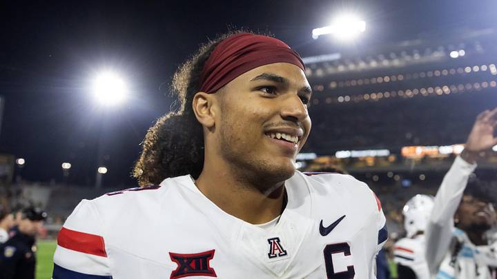 Nov 28, 2025; Tempe, Arizona, USA; Arizona Wildcats defensive back Genesis Smith (12) against the Arizona State Sun Devils during the 99th Territorial Cup at Mountain America Stadium. Mandatory Credit: Mark J. Rebilas-Imagn Images