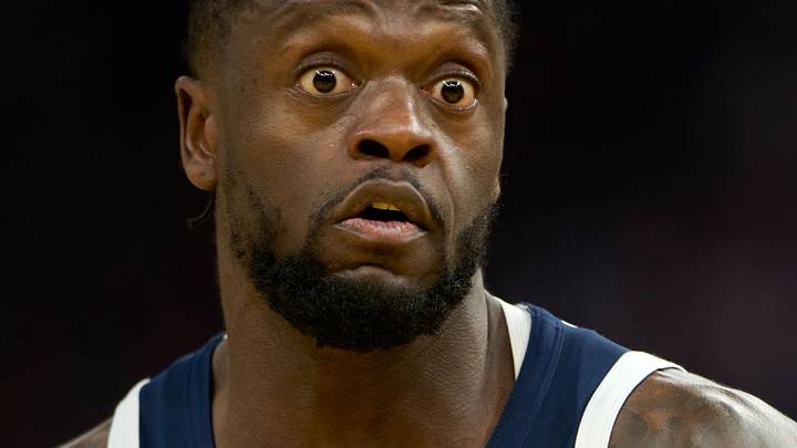 Minnesota Timberwolves forward Julius Randle (30) reacts with the ball against Golden State Warriors forward Jimmy Butler III (10) during the third quarter at Chase Center on Dec 12, 2025.