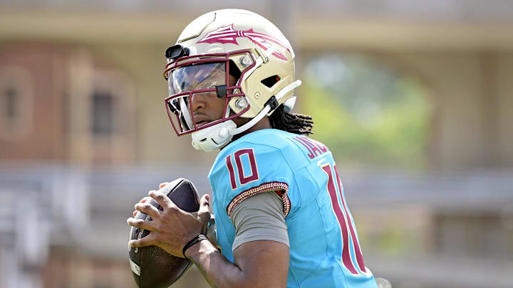 Florida State Seminoles quarterback Trever Jackson (10) during the Spring Showcase at Doak S. Campbell Stadium.