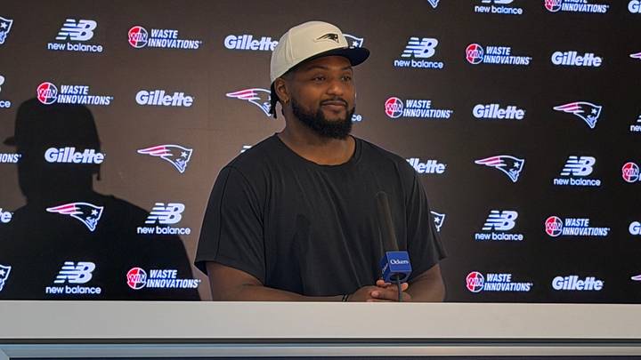 New England Patriots fullback Reggie Gilliam speaks to reporters after the third week of voluntary offseason workouts. New England Patriots fullback Reggie Gilliam speaks to reporters after the third week of voluntary offseason workouts.