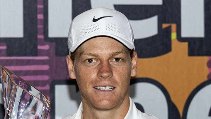 Jannik Sinner celebrates after a match