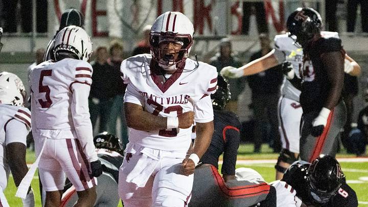 Prattville’s Herman Farris (72) celebrates a touchdown as Thompson takes on Prattville football at Thompson High School in Alabaster, Ala. on Friday, Oct. 16, 2026. Prattville upset Thompson 28-27. Prattville’s Herman Farris (72) celebrates a touchdown as Thompson takes on Prattville football at Thompson High School in Alabaster, Ala. on Friday, Oct. 16, 2026. Prattville upset Thompson 28-27.