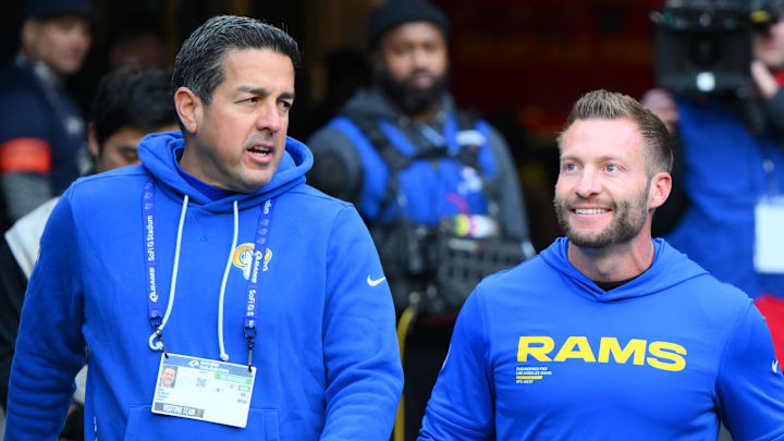 Jan 25, 2026; Seattle, WA, USA; Los Angeles Rams head coach Sean McVay walks on field before the 2026 NFC Championship Game against the Seattle Seahawks at Lumen Field. Mandatory Credit: Steven Bisig-Imagn Images