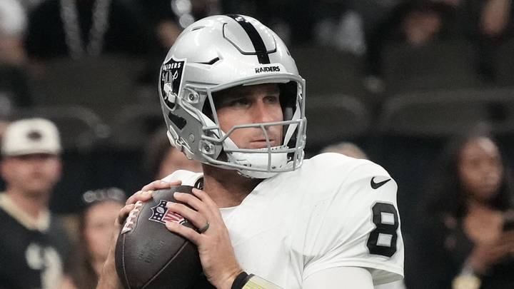 Sep 27, 2026; New Orleans, Louisiana, USA; Las Vegas Raiders quarterback Kirk Cousins (8) warms up before the game against the New Orleans Saints at Caesars Superdome. Mandatory Credit: Matthew Hinton-Imagn Images Sep 27, 2026; New Orleans, Louisiana, USA; Las Vegas Raiders quarterback Kirk Cousins (8) warms up before the game against the New Orleans Saints at Caesars Superdome. Mandatory Credit: Matthew Hinton-Imagn Images