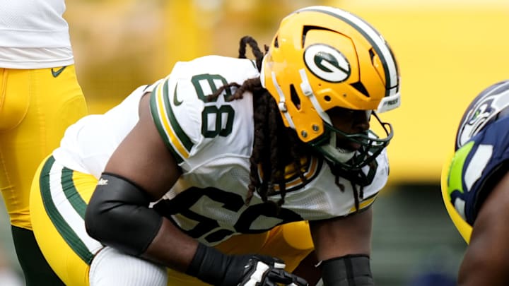 Packers center Lecitus Smith in action against Seattle in the preseason.