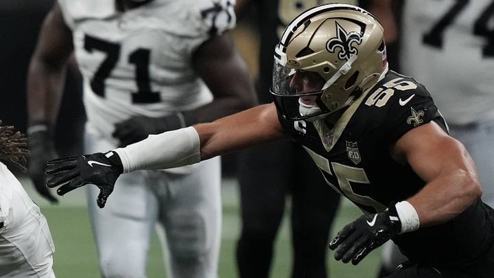 New Orleans Saints LB Kaden Elliss (55) New Orleans Saints LB Kaden Elliss (55)